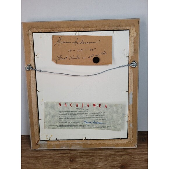 (Framed) Marian Anderson  - Sacajawea - print. HAND WRITTEN NOTE BY MARIAN - Picture 3 of 8
